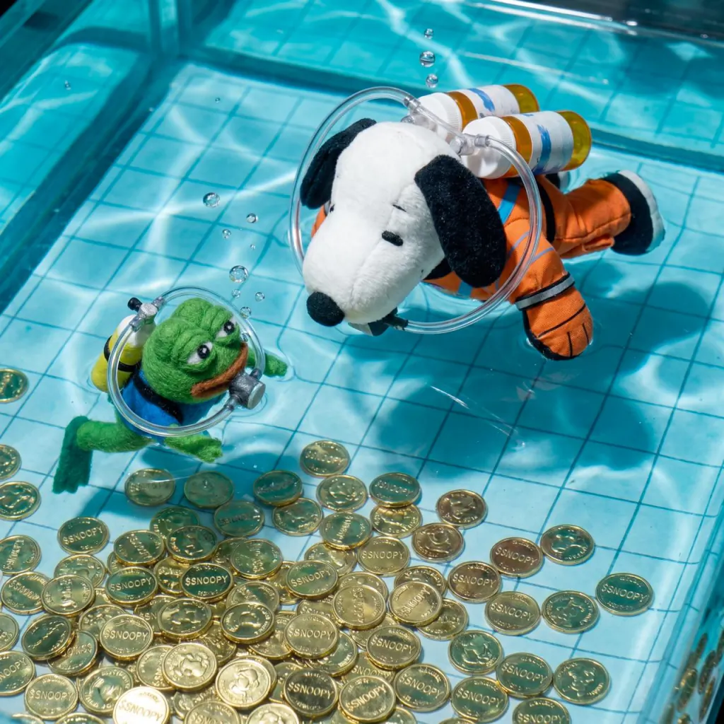 Snoopy plushie studio portrait · NASA orange detail