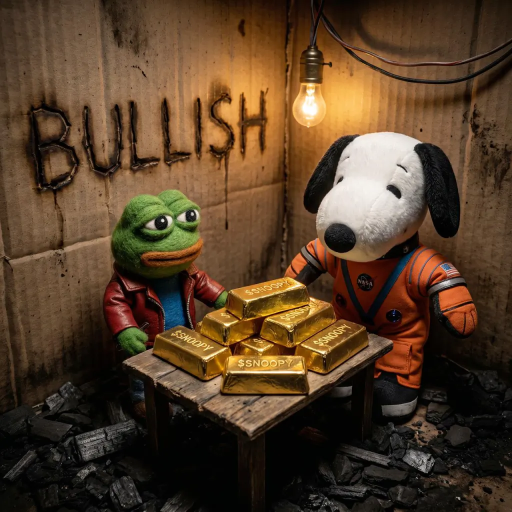 Snoopy and Pepe on bridge · sunset ops