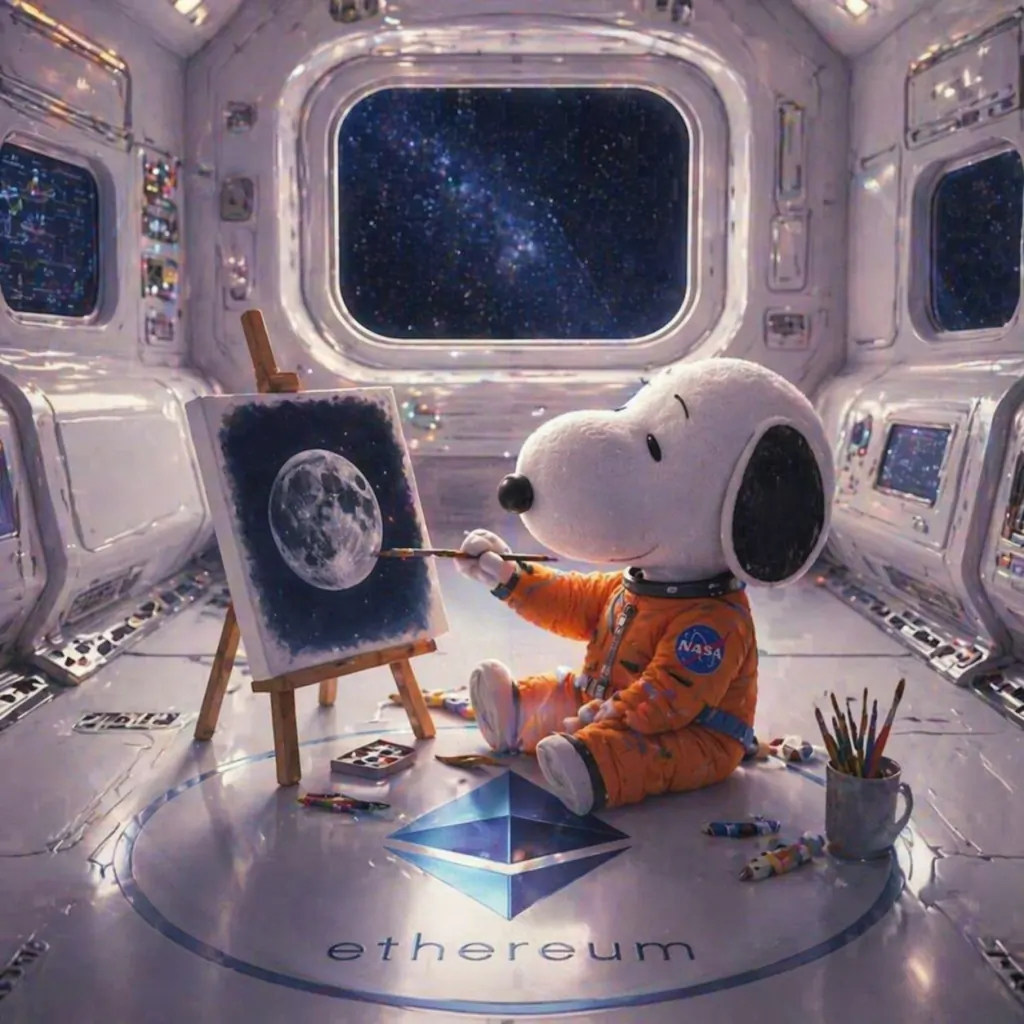 Snoopy plushie stitched helmet rim · re-entry